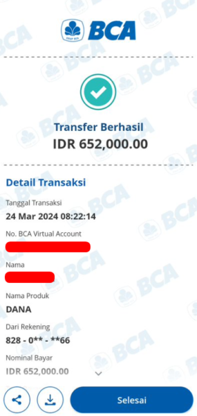 Bukti transfer